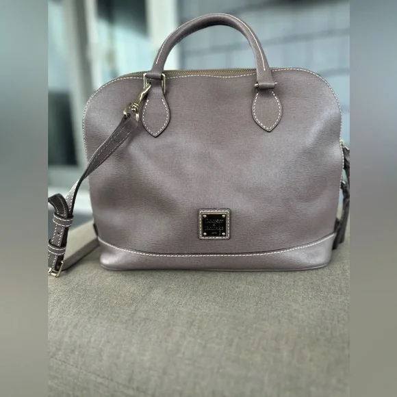 DOONEY & BOURKE Elephant SAFFIANO LEATHER ZIP ZIP SATCHEL - Picture 1 of 7